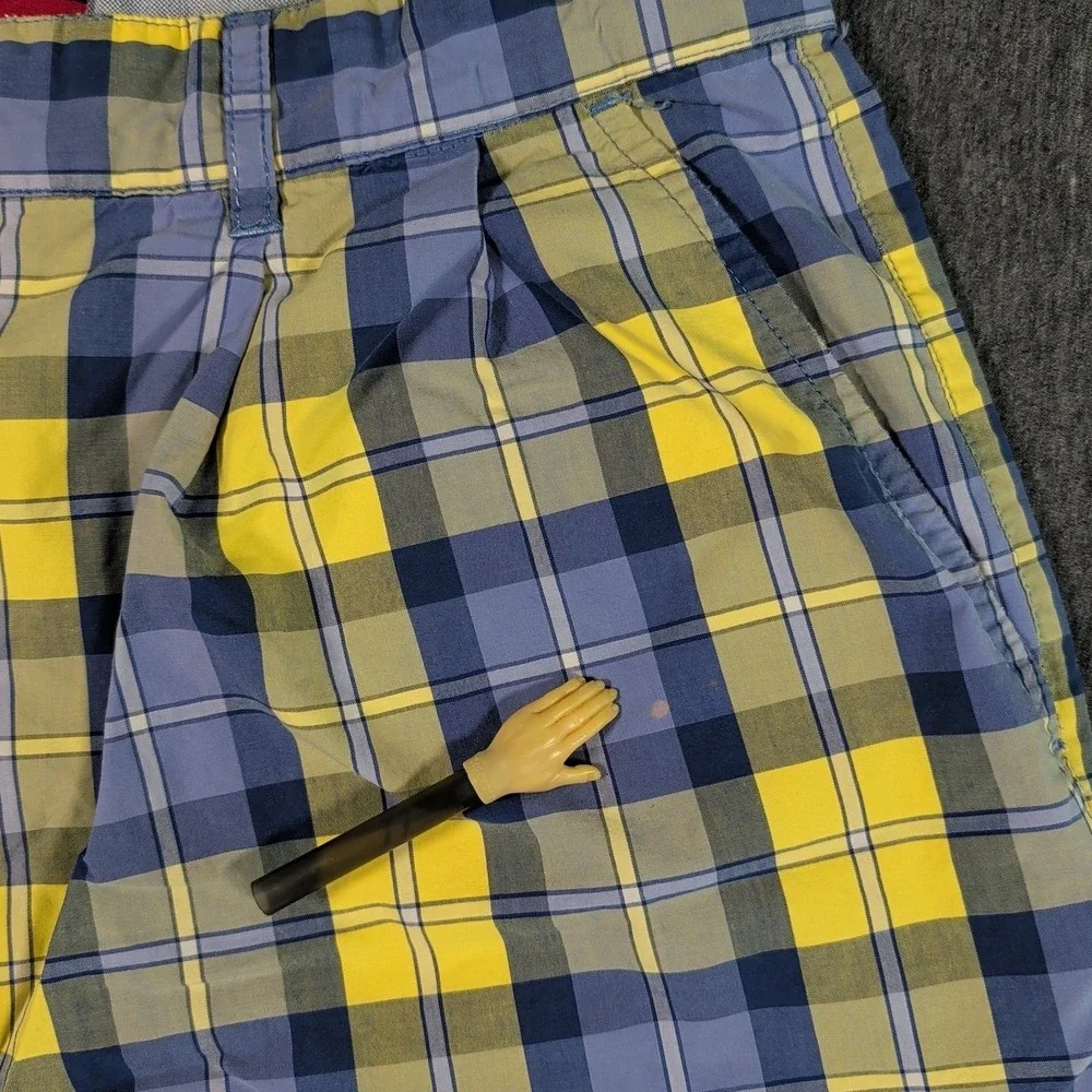 TOMMY HILFIGER Vtg Blue/Yellow Plaid Shorts Womens Sz 8 W28